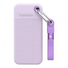 SSD extern portabil Verbatim cu breloc, 1TB, USB-C 3.2, dimensiuni: 96.1 x 45.1 x 10 mm, greutate: 58g, Alb / Mov